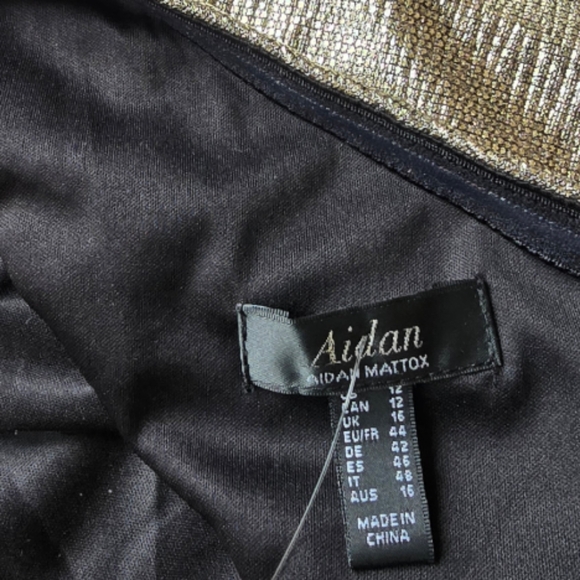 Aidan Mattox Mettalic Gold One shoulder Dress. Size 12 - Picture 8 of 8